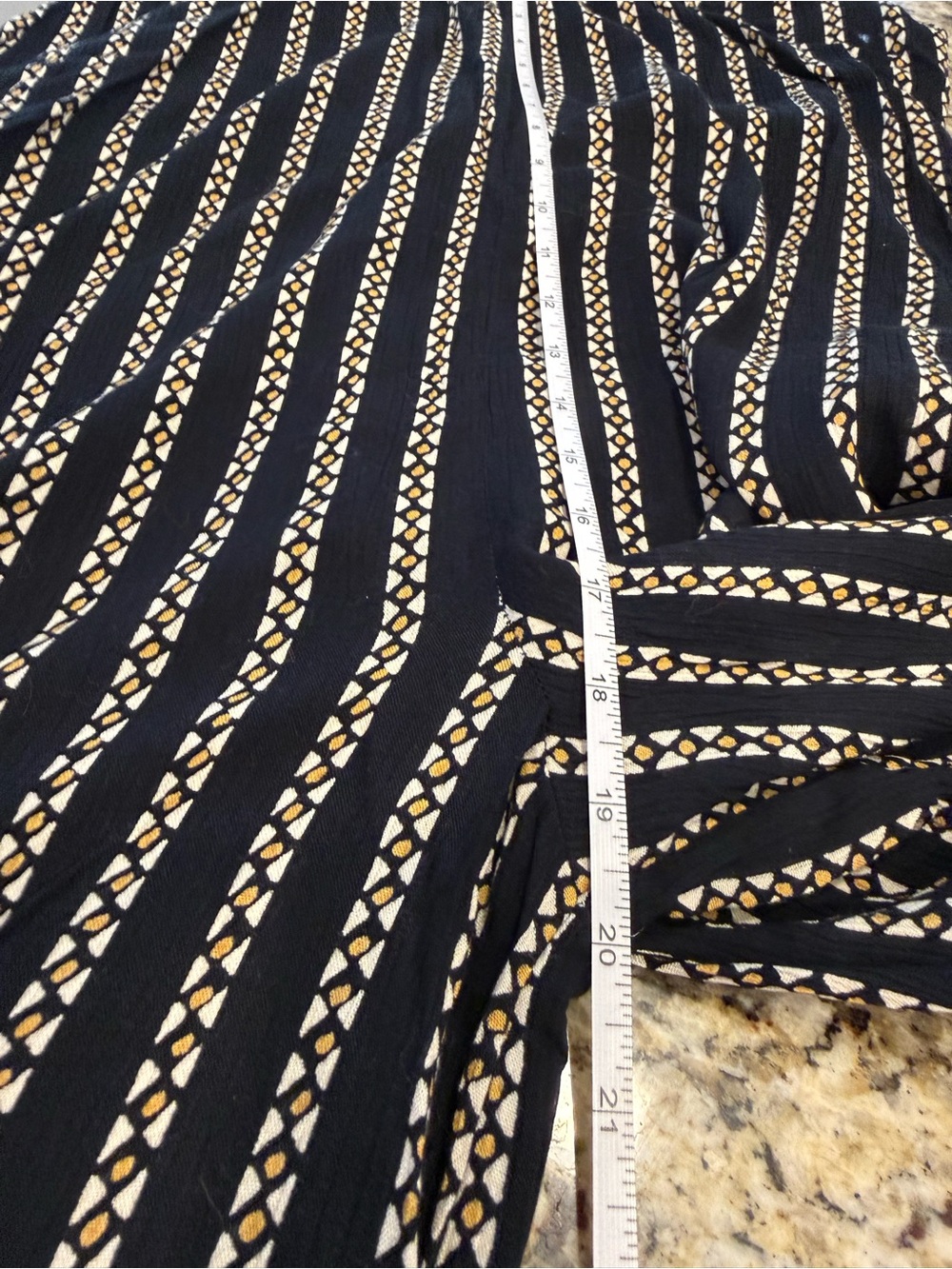 Billabong boho chic black geometric striped crop wide leg jumpsuit M - Picture 11 of 14